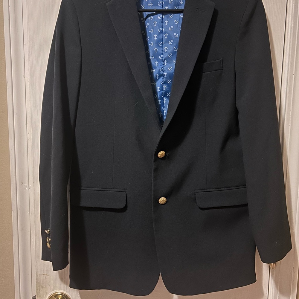 Crown & Ivy Dark Blazer with Gold Accents